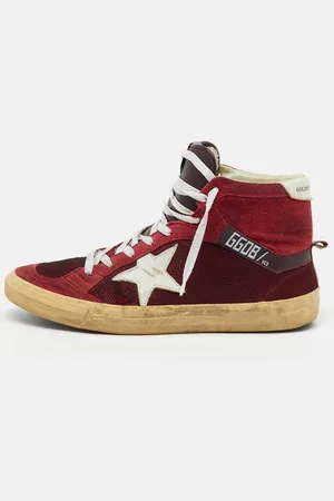 Golden Goose Suede and Metallic Mesh Mid Star Sneakers Size 42