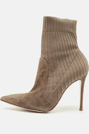 Gianvito Rossi Fabric and Suede Ankle Length Boots Size 38.5