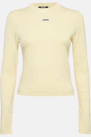 Jacquemus Cotton Logo Tape Detail Long Sleeve T-Shirt XS