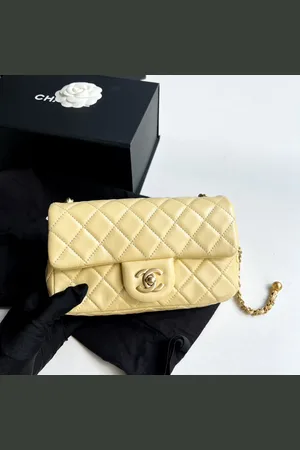CHANEL Leather Pearl Crush Flap Shoulder Bag
