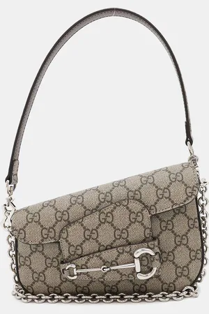 Gucci GG Supreme Canvas and Leather Horsebit 1955 Mini Shoulder Bag