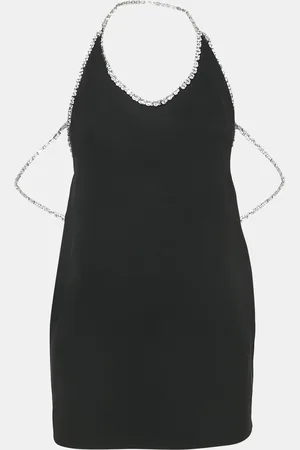 Miu Miu Crystals Embellished Neckline Cady Dress S