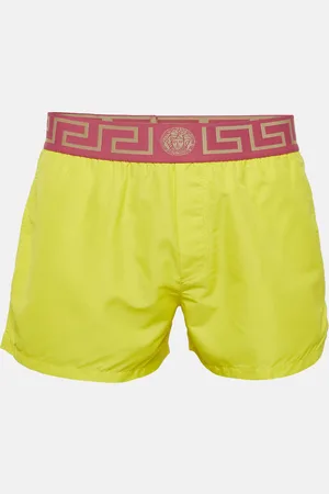 VERSACE /Pink Greca Border Synthetic Swim Shorts M