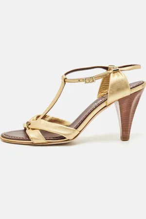 CHANEL Leather Slingback Sandals Size 39.5