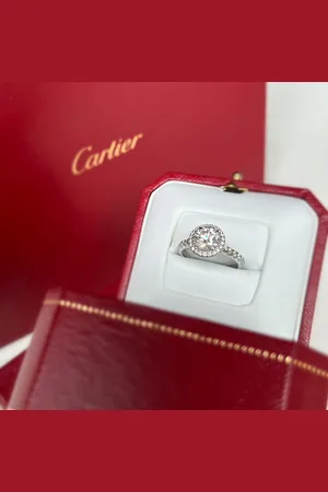 Cartier 18K Gold and Diamond 1.51 ctw Solitaire Ring EU 56