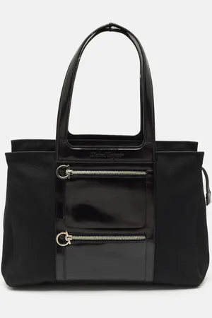 Salvatore Ferragamo Leather and Nylon Ganici Pocket Tote