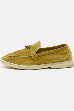 Loro Piana Suede Summer Charms Walk Slip On Loafers Size 35.5