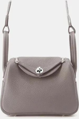 Hermès Gris Meyer Taurillon Clemence Leather Lindy Mini Shoulder Bag