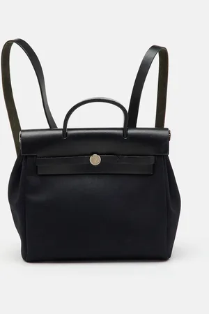 Hermès Toile Canvas and Vache Hunter 2in1 Herbag PM Backpack