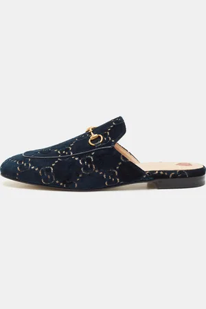 Gucci GG Velvet Princetown Flat Mules Size 41.5
