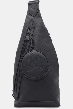 LOUIS VUITTON Noir Monogram Shadow Leather Duo Sling Bag
