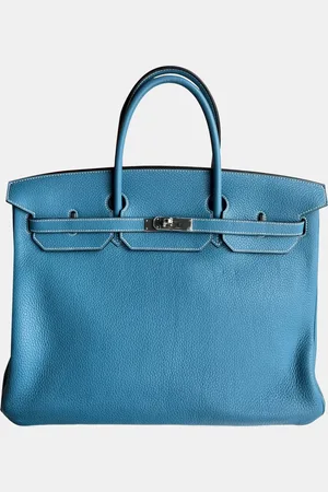 Hermès Denim Togo Leather Birkin 40 Tote Bag