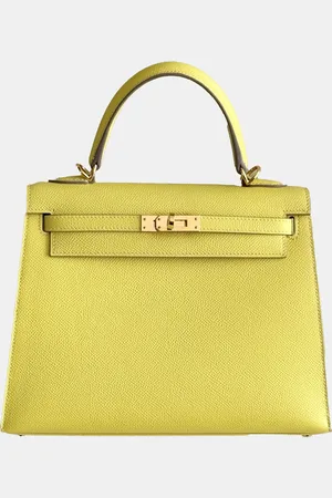 Hermès Lemon Epsom Leather Kelly 25 Gold Hardware Shoulder Bag