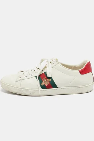 Gucci Leather Bee Embroidered Ace Sneakers Size 39
