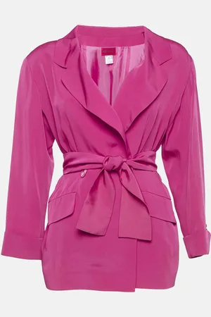 Kenzo Crepe Tie-Up Waist Double Breasted Blazer M
