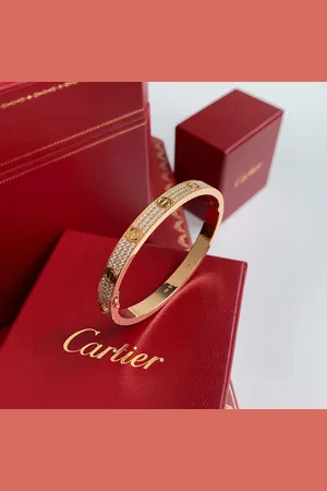 Cartier 18K Gold and Diamond Love Bangle Bracelet