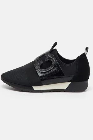 CH Carolina Herrera Croc Embossed Leather, Suede and Fabric Slip On Sneakers Size 37