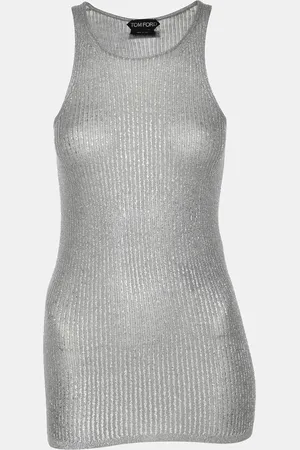 Tom Ford Silver Rib Knit Tank Top XS