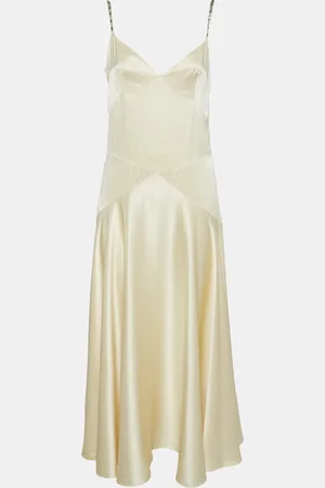 Chloé Satin Stud Detail Sleeveless Midi Dress M