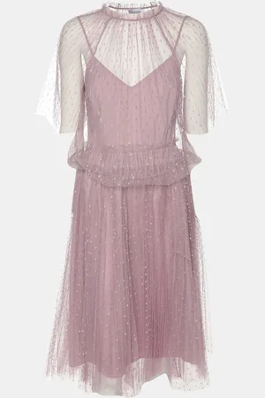 RED Valentino Mauve Tulle Top and Skirt Set S