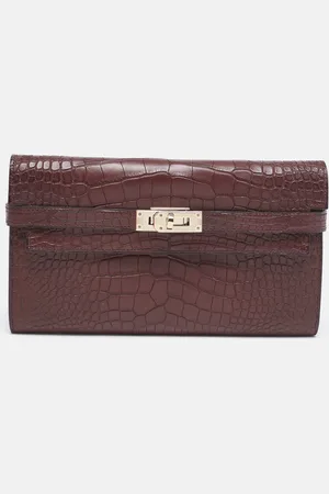 Hermès Bourgogne Matte Alligator Kelly Longue Wallet
