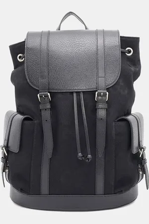 Gucci Canvas and Leather Jumbo GG Backpack