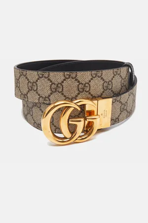 Gucci GG Supreme Canvas and Leather GG Marmont Reversible Belt 85CM