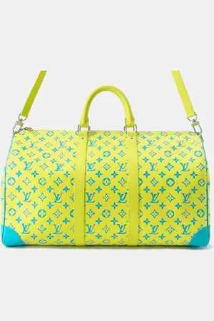 LOUIS VUITTON Yellow & Sky Monogram Keepall Bandouliere 50 Travel Bag