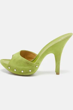Giuseppe Zanotti Light Suede Studded Slide Platform Sandals Size 39