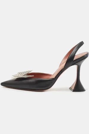 Amina Muaddi X Awge Leather Phoenix Slingback Pumps Size 37