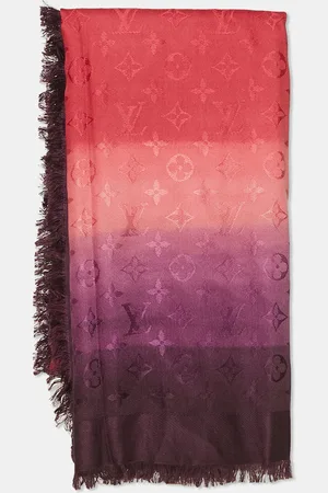 LOUIS VUITTON Purple and Blurrygram Monogram Shawl