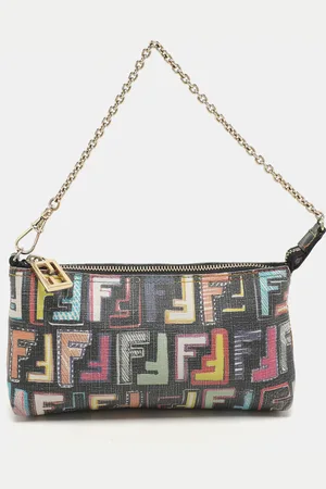 Fendi Zucca Print Coated Canvas Spalmati Pochette