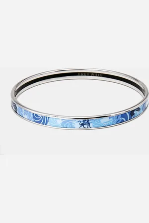 FREYWILLE Enamel Silver Tone Ultra Bangle Bracelet