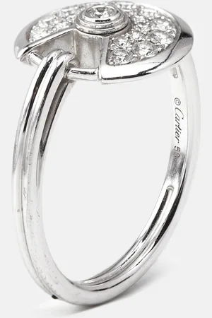 Cartier Amulette de Diamond 18K Gold Ring Size 50