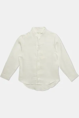 Fendi Kids Linen Button Front Shirt 6 Yrs