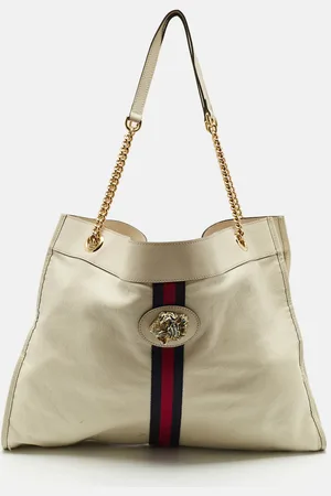 Gucci Off Leather Large Web Rajah Tote