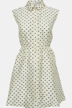 Dior Christian Heart Jacquard Taser Silk Mini Dress S