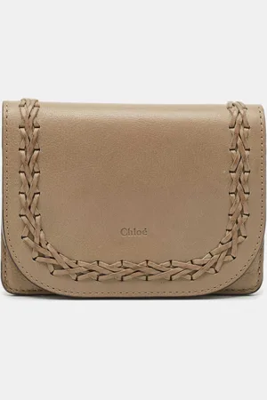 Chloé Leather Braided Flap Card Case