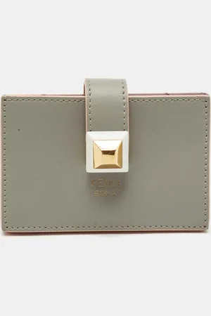 Fendi /Peach Leather Accordion Card Case