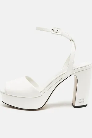 Miu Miu Patent Leather Platform Ankle Strap Sandals Size 36