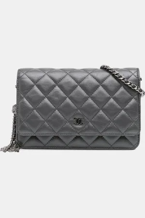CHANEL Quilted Aged Calfskin Tassel Wallet On Chain