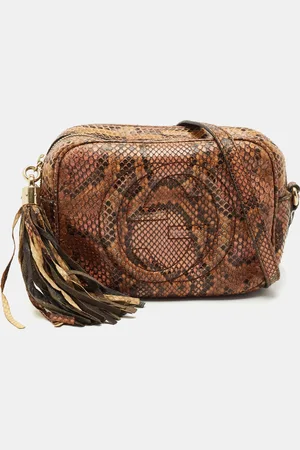 Gucci /Orange Python Small Soho Disco Crossbody Bag