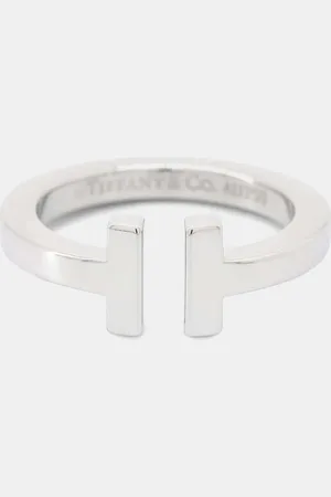 Tiffany & Co. 18K Gold T Square Band Ring EU 53