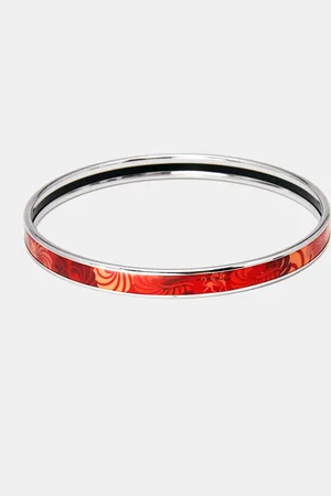 FREYWILLE Enamel Silver Tone Ultra Bangle Bracelet
