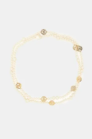 Carolina Herrera A day for Love Logo Medallion Multi Strand Station Necklace