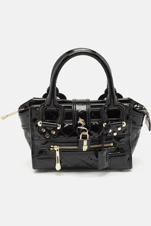 Burberry Quilted Patent Leather Mini Manor Tote