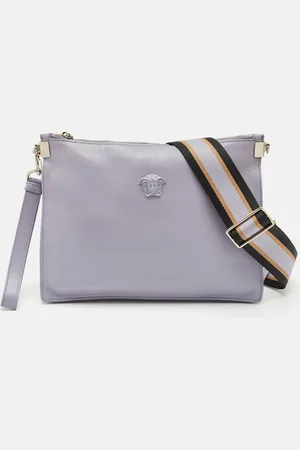 VERSACE Lavender Leather Medusa Shoulder Bag