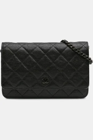 CHANEL Quilted Crumpled Calfskin So Wallet On Chain