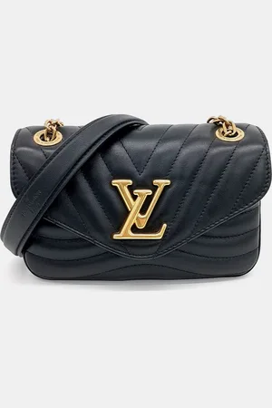 LOUIS VUITTON Leather New Wave Chain Shoulder Bag PM