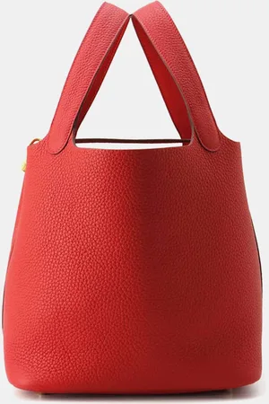 Hermès Rouge Ladue Taurillon Clemence Leather Picotin Lock MM Bag